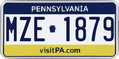 PA license plate MZE1879