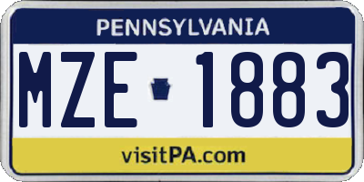 PA license plate MZE1883