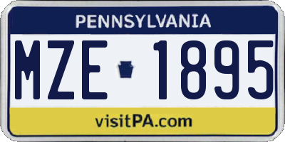 PA license plate MZE1895