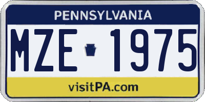 PA license plate MZE1975