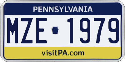 PA license plate MZE1979