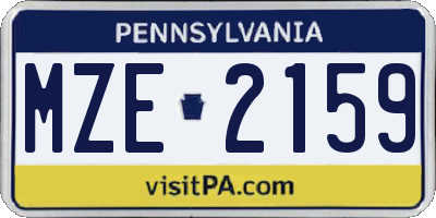 PA license plate MZE2159