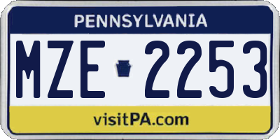 PA license plate MZE2253