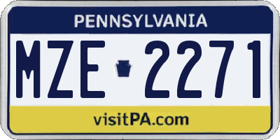 PA license plate MZE2271
