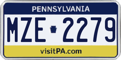 PA license plate MZE2279