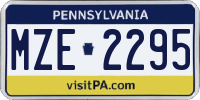 PA license plate MZE2295