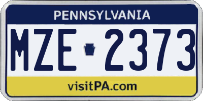 PA license plate MZE2373
