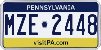PA license plate MZE2448