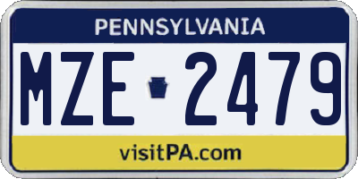 PA license plate MZE2479