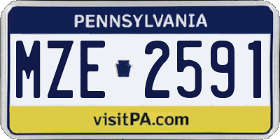 PA license plate MZE2591