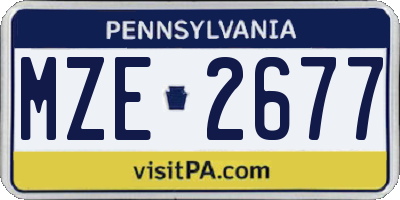 PA license plate MZE2677