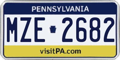 PA license plate MZE2682