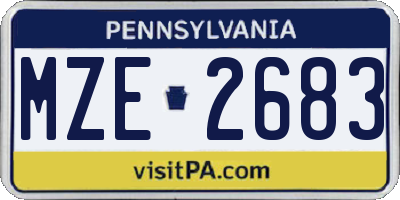 PA license plate MZE2683