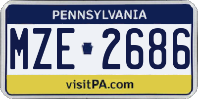 PA license plate MZE2686