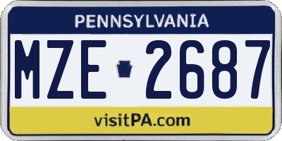 PA license plate MZE2687