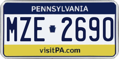 PA license plate MZE2690