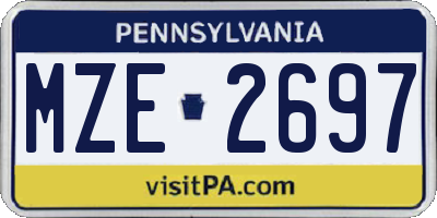 PA license plate MZE2697