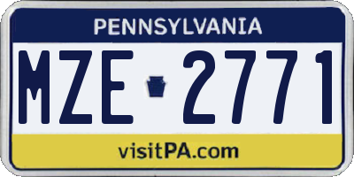 PA license plate MZE2771