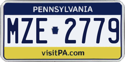 PA license plate MZE2779