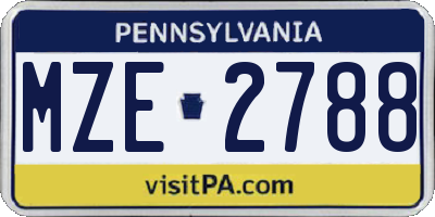 PA license plate MZE2788