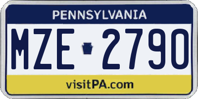 PA license plate MZE2790