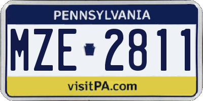 PA license plate MZE2811