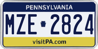 PA license plate MZE2824