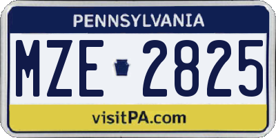 PA license plate MZE2825