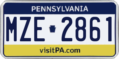 PA license plate MZE2861