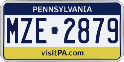 PA license plate MZE2879