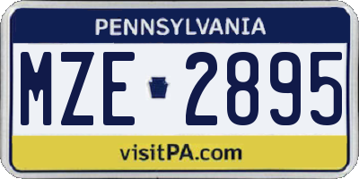 PA license plate MZE2895