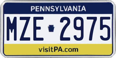 PA license plate MZE2975