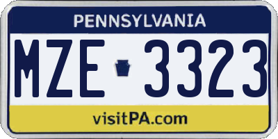 PA license plate MZE3323