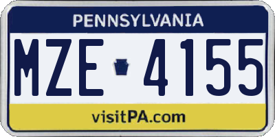 PA license plate MZE4155