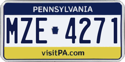 PA license plate MZE4271
