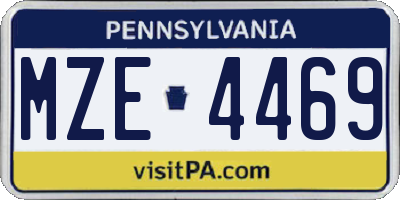 PA license plate MZE4469