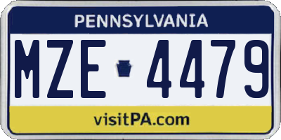 PA license plate MZE4479