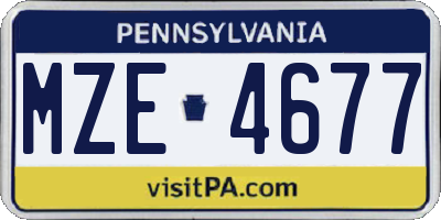 PA license plate MZE4677