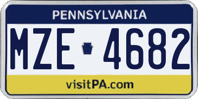 PA license plate MZE4682