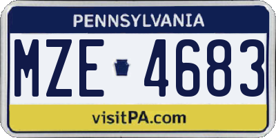 PA license plate MZE4683