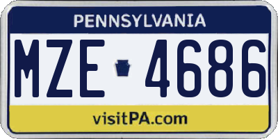 PA license plate MZE4686
