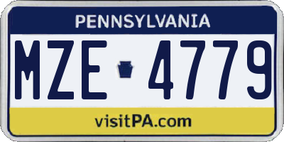 PA license plate MZE4779