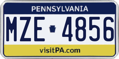 PA license plate MZE4856