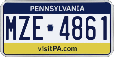 PA license plate MZE4861