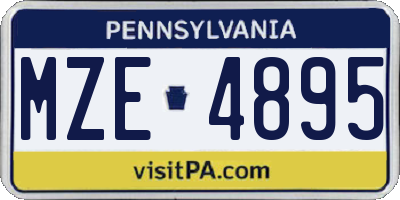 PA license plate MZE4895