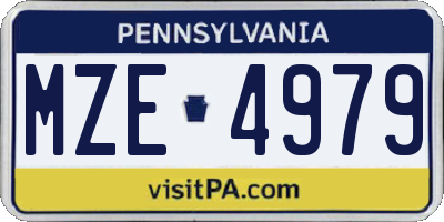PA license plate MZE4979