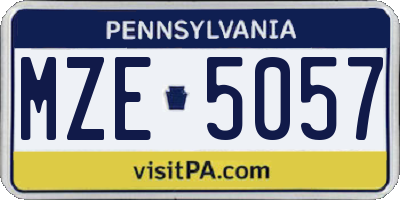 PA license plate MZE5057