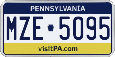 PA license plate MZE5095