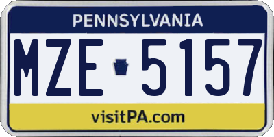 PA license plate MZE5157