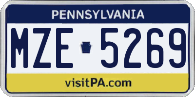 PA license plate MZE5269